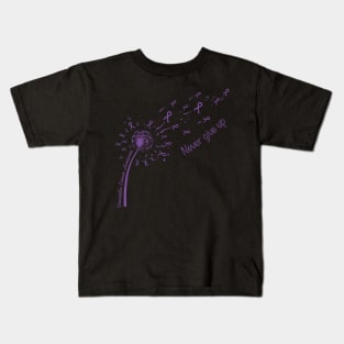 Pancreatic Cancer Awareness Never give up Kids T-Shirt